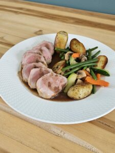 Mignon de porc, légumes et pommes de terre
