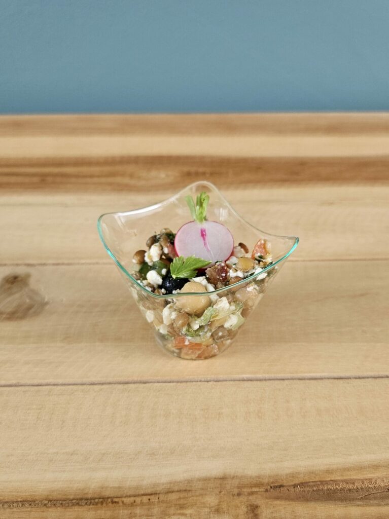 Verrine salade de lentilles & pois chiches.