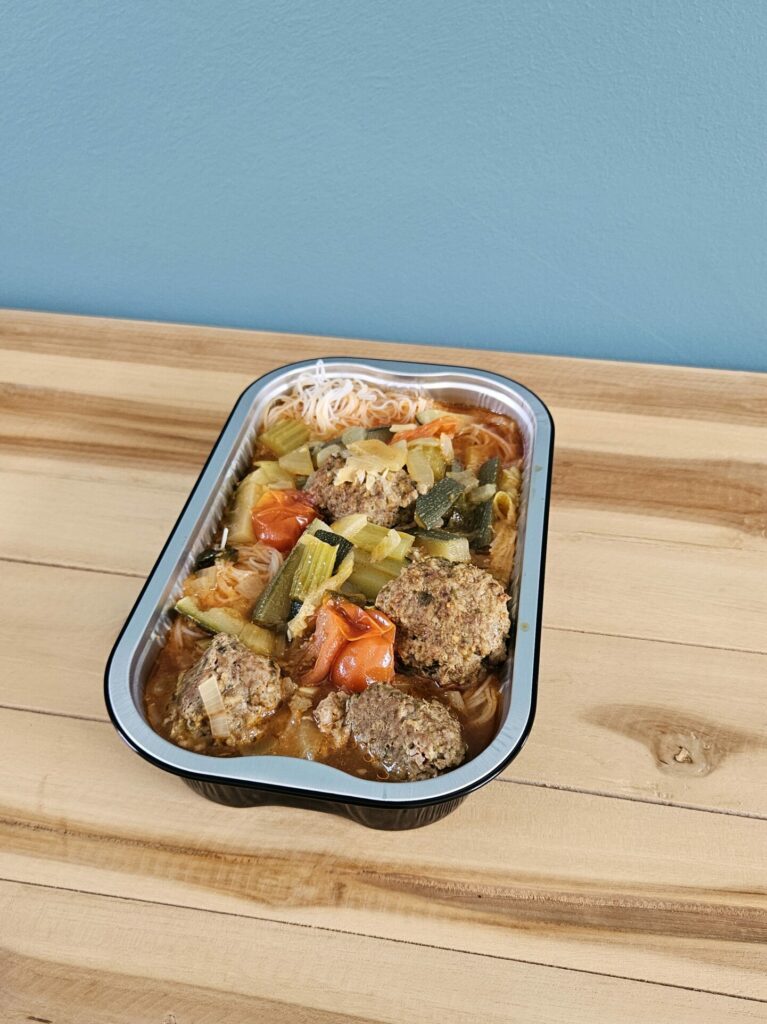 Vermicelles aux boulettes d'agneau.